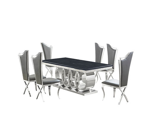 D620 GIOVANNI  TABLE  - BLACK & CHROME