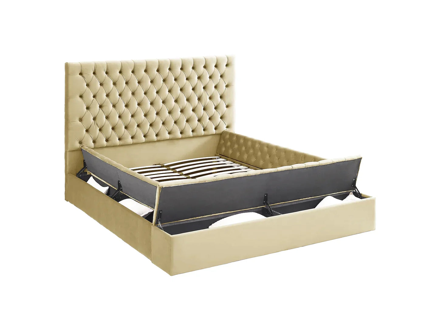 B8011 Catalina Dark Beige Queen Storage Bed