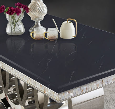 D620 GIOVANNI  TABLE  - BLACK & CHROME