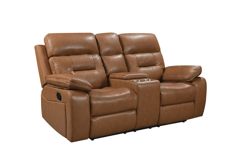 Dallas Camel Leather Reclining Living Room Set