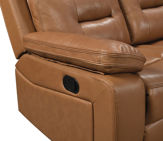 Dallas Camel Leather Reclining Living Room Set