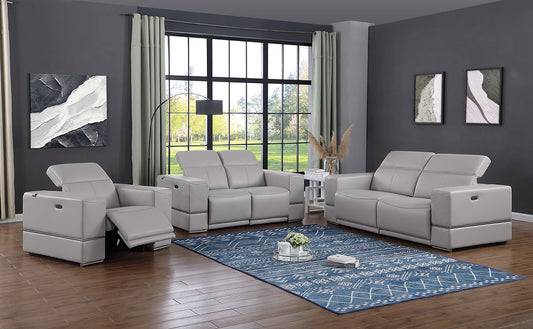 MI-1122 Franco 3pcs (L.T. Grey) Power Reclining  Living Room Set