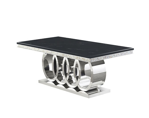 D620 GIOVANNI  TABLE  - BLACK & CHROME
