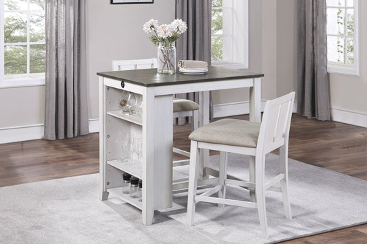 Daye White/Gray 3-Piece Counter Height Set