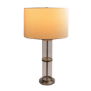 Echo Brushed Nickel Table Lamp with On/Off Switch Clear Glass Body  Metal Base