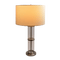 Echo Brushed Nickel Table Lamp with On/Off Switch Clear Glass Body  Metal Base