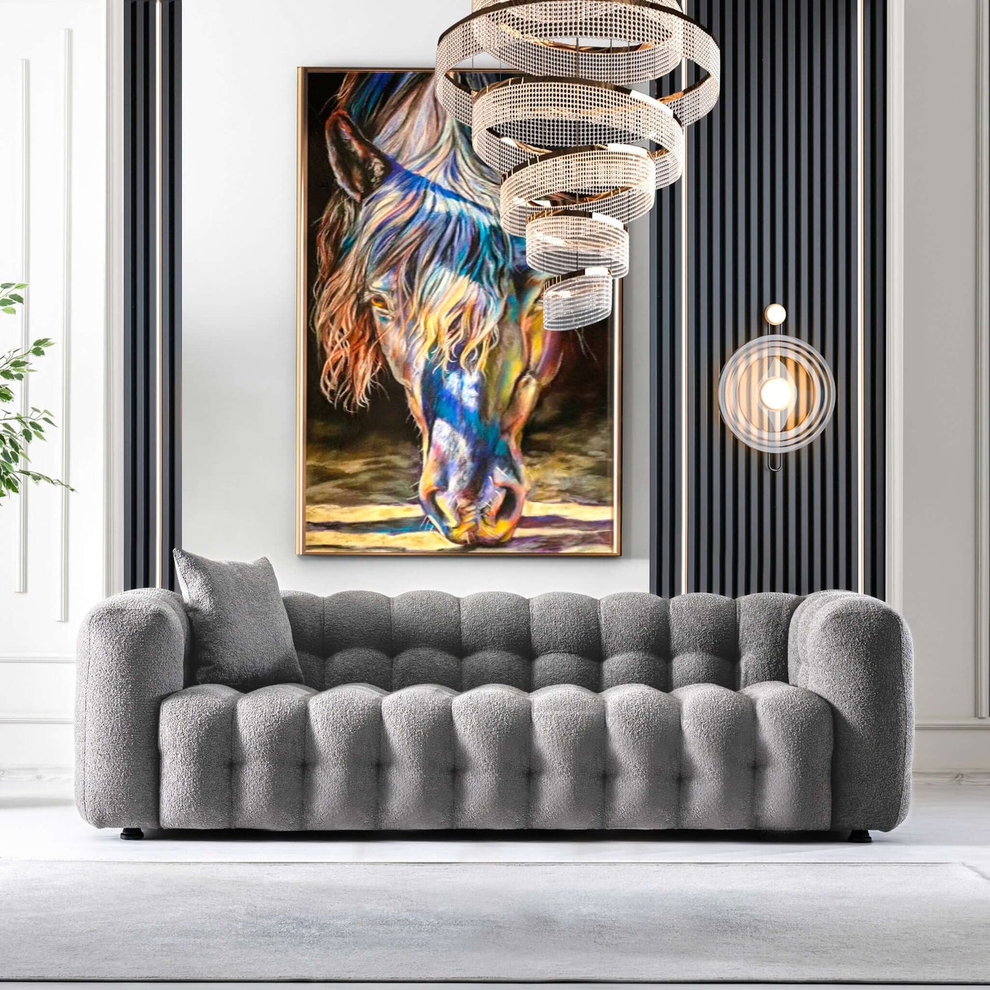 Eden Modern Tufted Chesterfield Boucle Fabric Sofa Cream