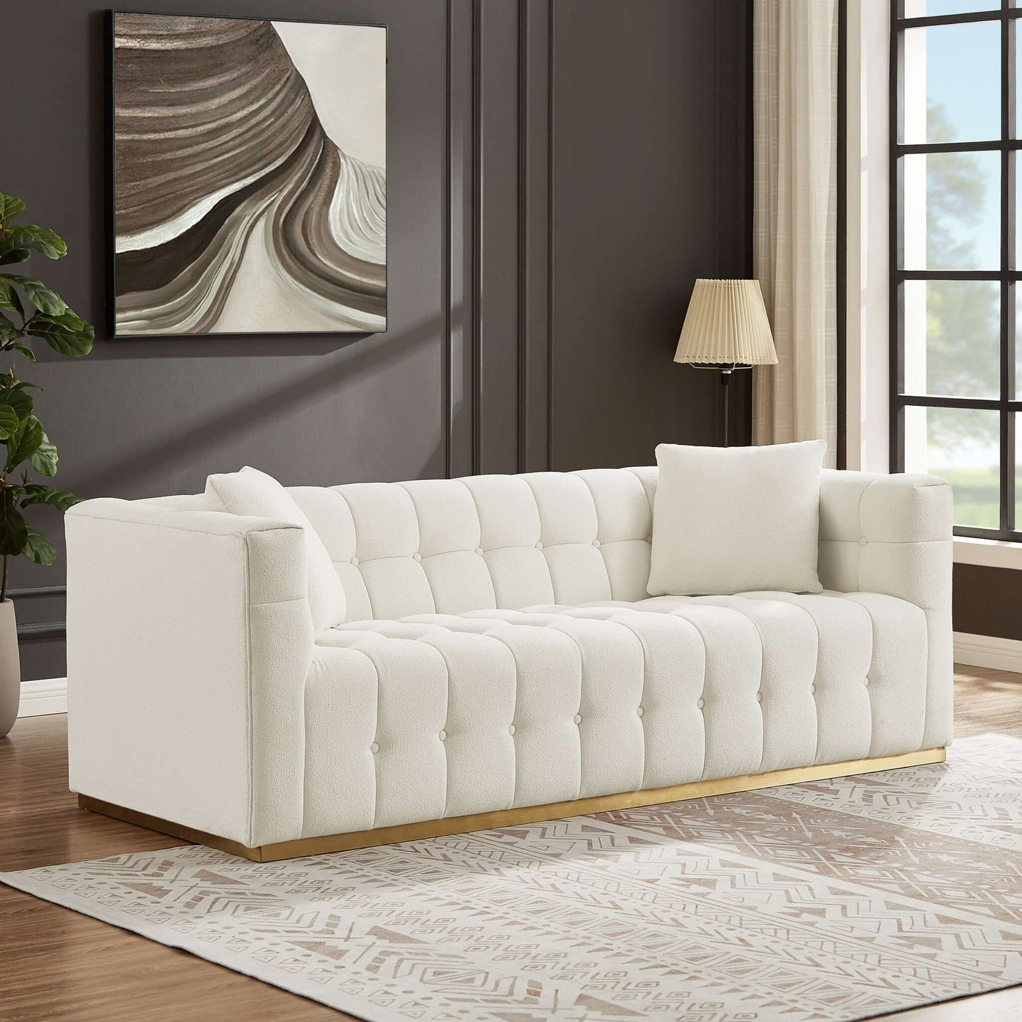 Jedda Beige Boucle Sofa