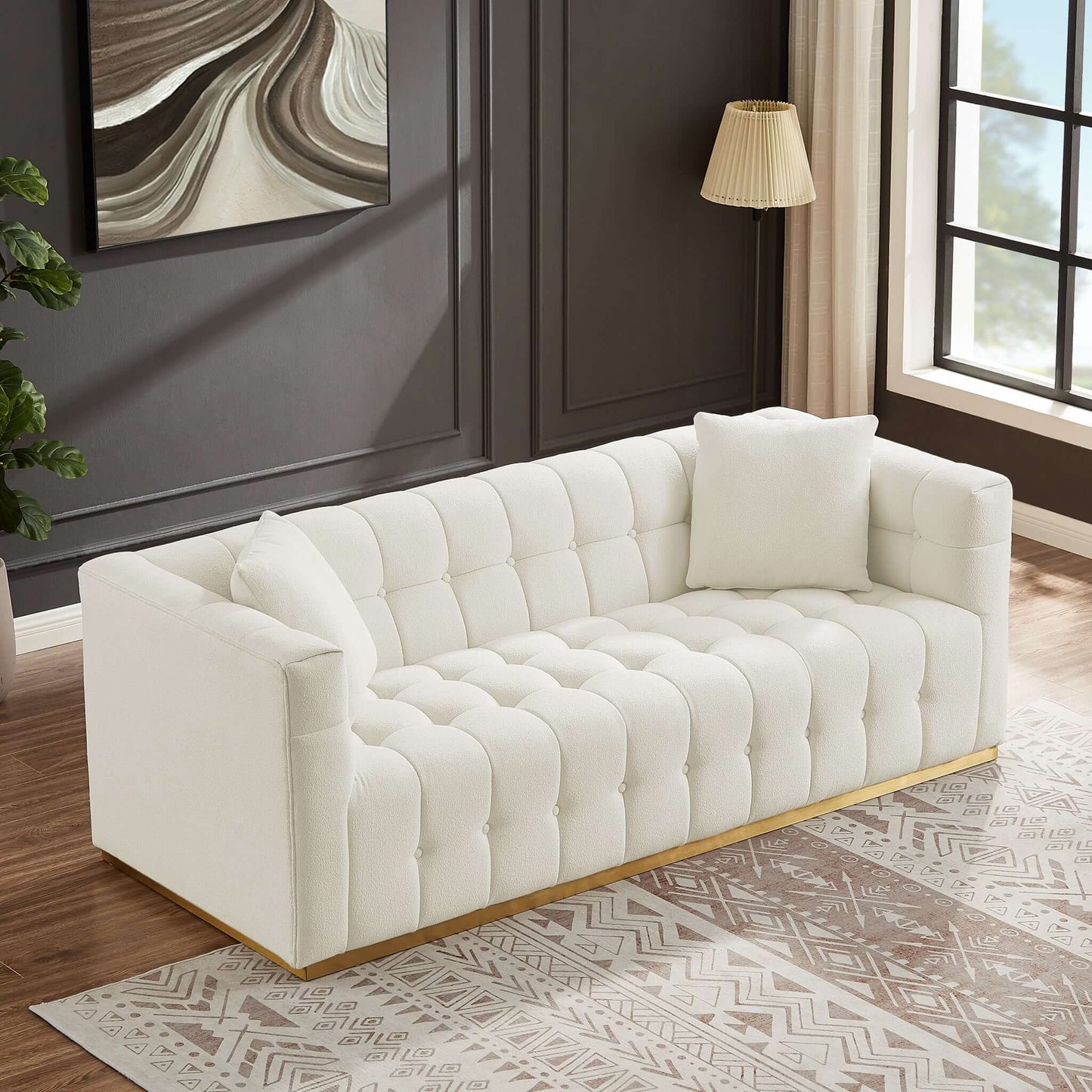 Jedda Beige Boucle Sofa