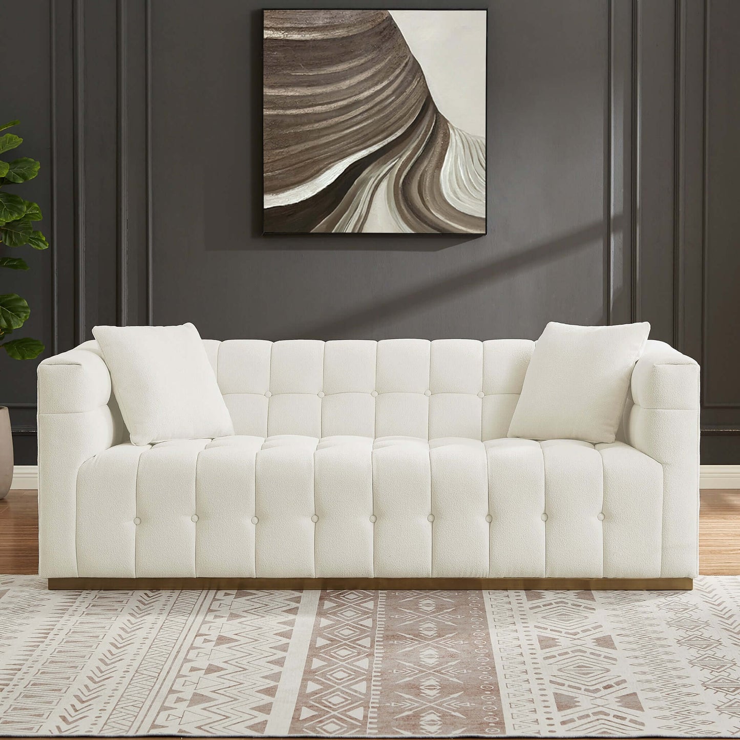 Jedda Beige Boucle Sofa