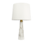 Enclave Hydro Black Table Lamp with On/Off Switch Faux Marble Base Fabric Shade