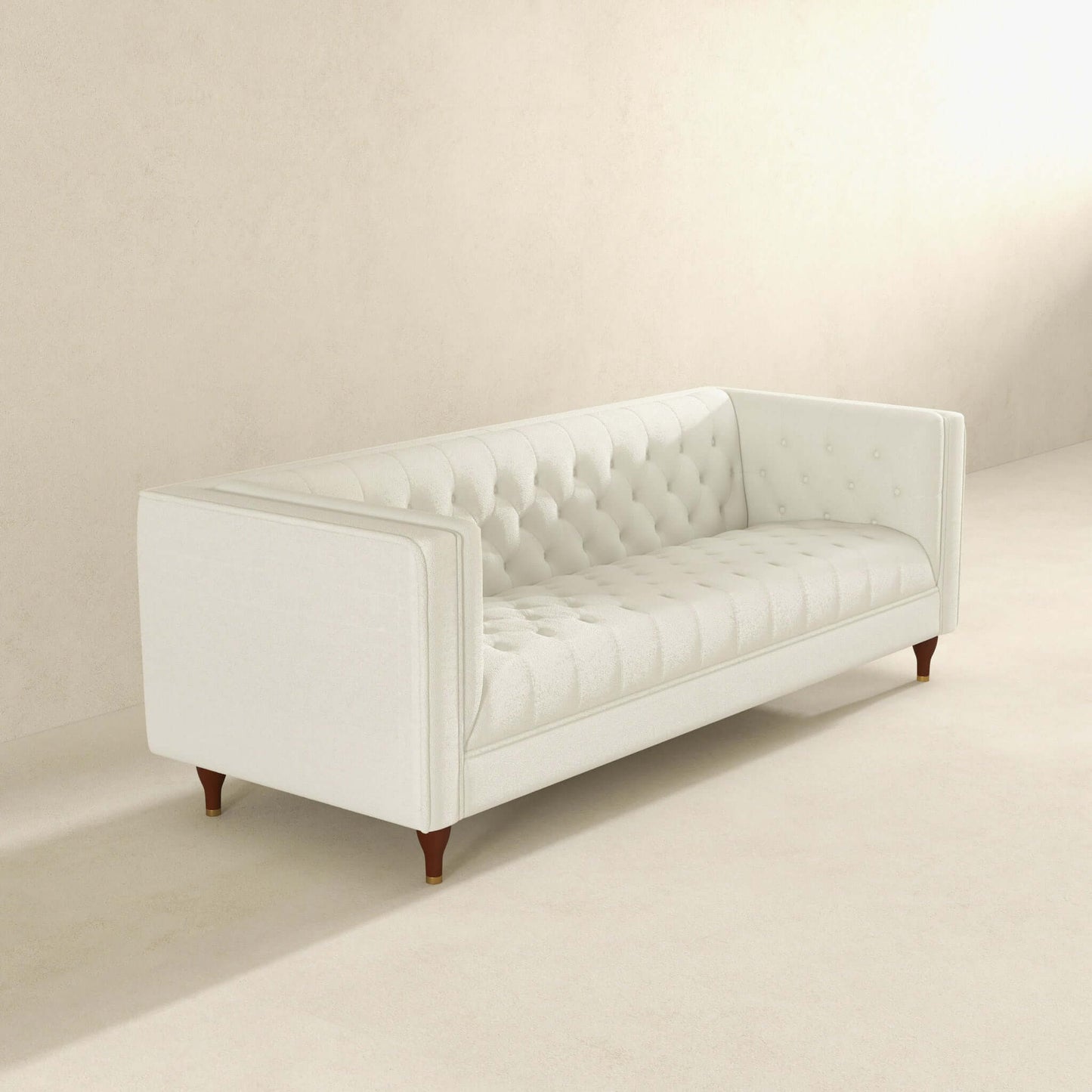 Houston Beige Boucle Luxury Chesterfield Sofa