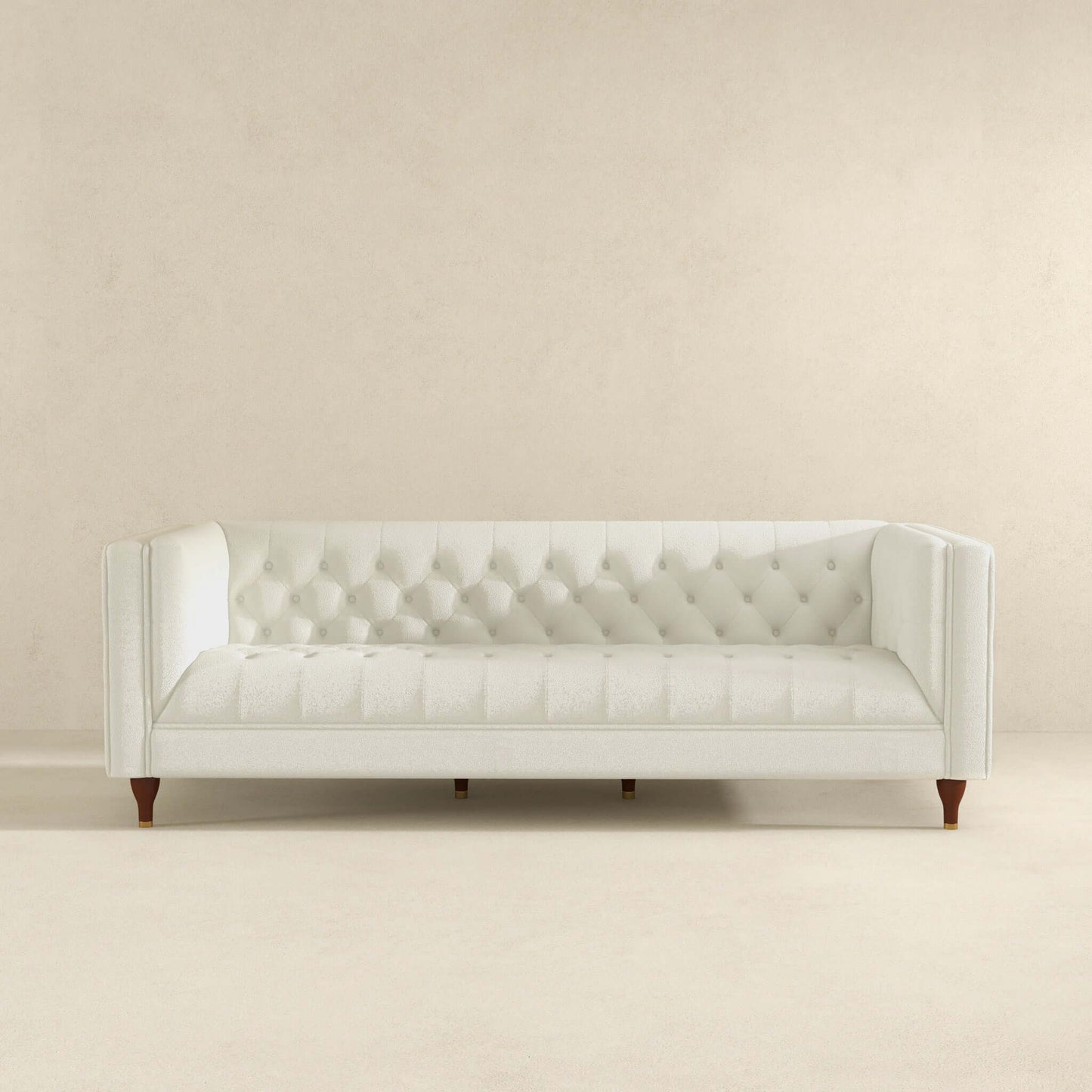 Houston Beige Boucle Luxury Chesterfield Sofa