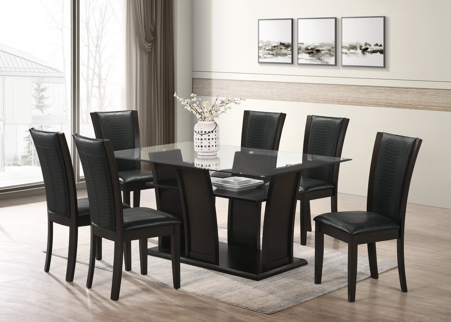 Florida Black 7-Piece Dining Room Set