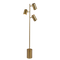Harmony Brassed Gold Floor Lamp with Rotary Switch Triple Spots Metal Block Base
