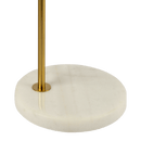 Haven Clear Glass Table Lamp, Gold Brush Metal and Marble Base, Button Control