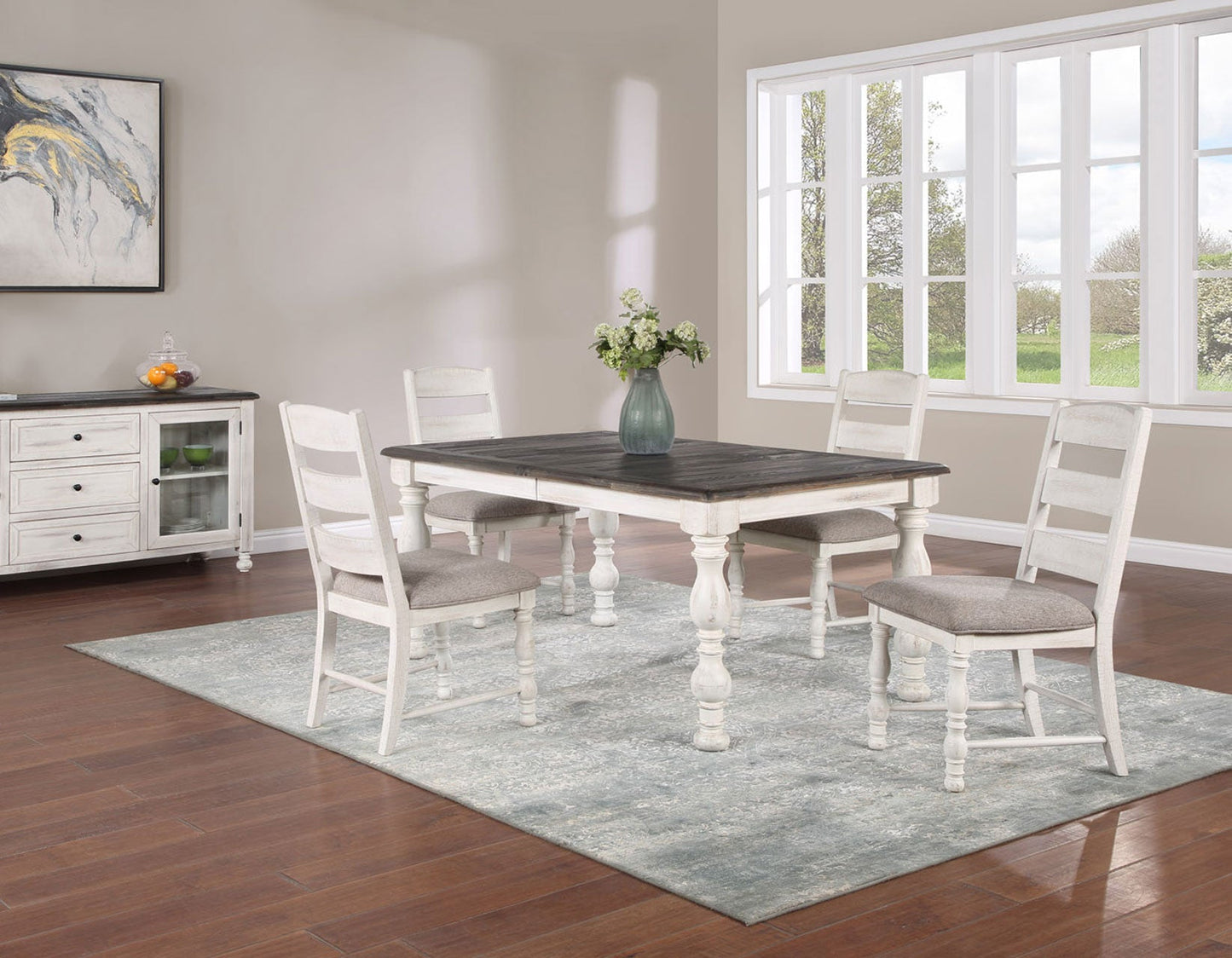 Heston 5-Piece 66-84-inch Dining Set(Table & 4 Side Chairs)