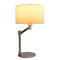 Horizon Brushed Nickel Table Lamp with On/Off Switch Curved Metal Base Linen Shade