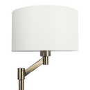 Horizon Brushed Nickel Table Lamp with On/Off Switch Curved Metal Base Linen Shade