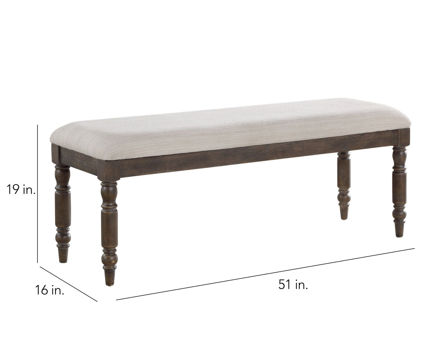 Hutchins 6-Piece Dining Set, Upholstered Chairs(Table, 4 Side Chairs & Bench)