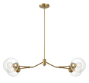 Jewel Four Lights Modern Farmhouse Chandelier Ceiling Hanging Light Fixture For Kitchen Island Dining Room 36"L × 20"W × 7.25"H with Clear Glass
