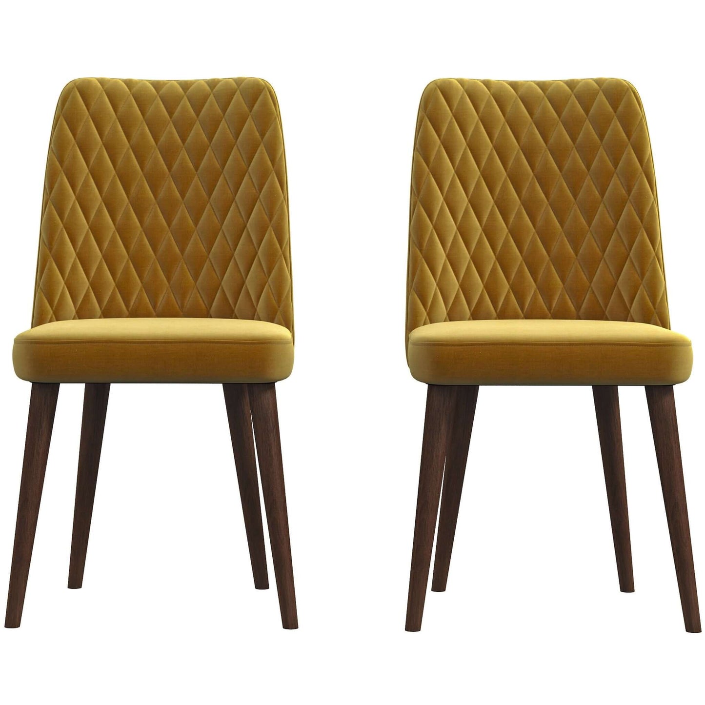Katie Mid-Century Modern Velvet Dining Chair (Set of 2) Burnt Orange