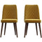 Katie Mid-Century Modern Velvet Dining Chair (Set of 2) Dark Yellow