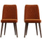 Katie Mid-Century Modern Velvet Dining Chair (Set of 2) Navy Blue