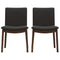 Laura Mid-Century Modern Solid Wood Dining Chair (Set of 2) Black Vegan Leather