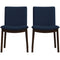 Laura Mid-Century Modern Solid Wood Dining Chair (Set of 2) Blue Linen