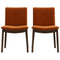 Laura Mid-Century Modern Solid Wood Dining Chair (Set of 2) Burnt Orange Velvet