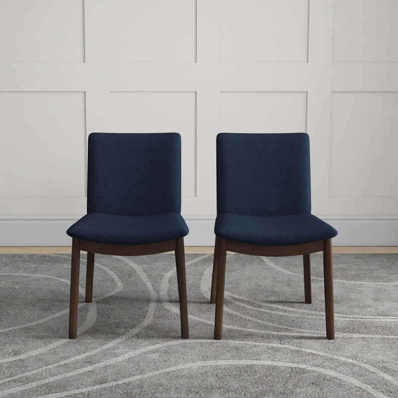Laura Mid-Century Modern Solid Wood Dining Chair (Set of 2) Cream Linen