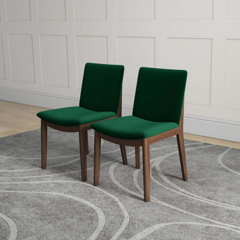 Laura Mid-Century Modern Solid Wood Dining Chair (Set of 2) Cream Linen