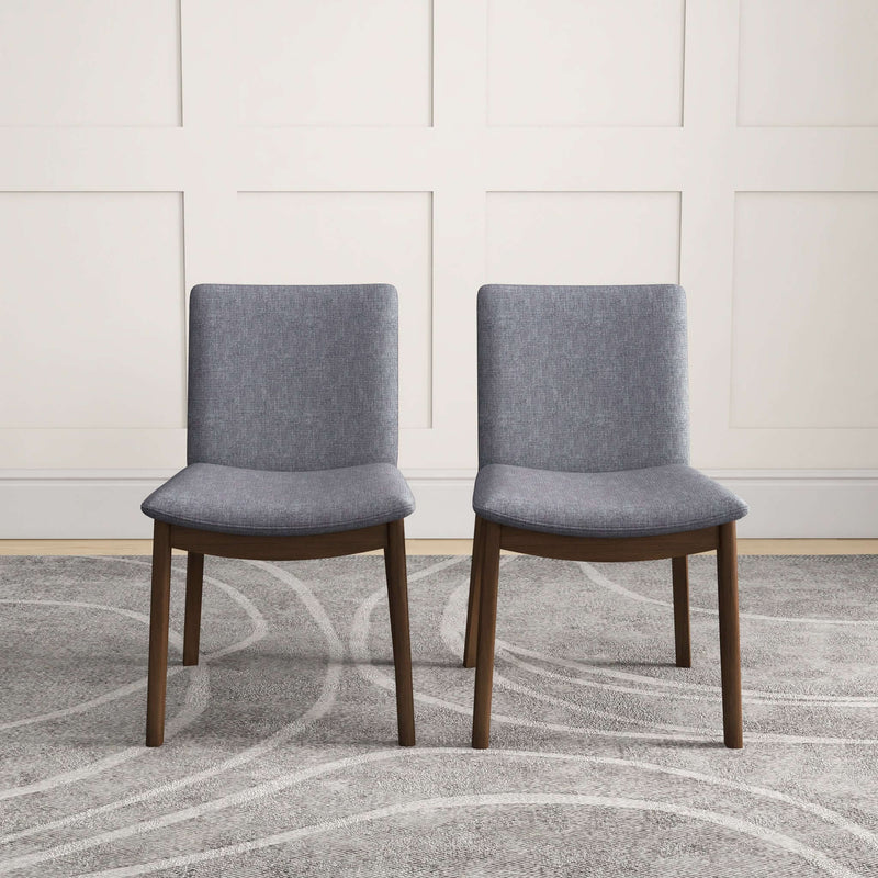 Laura Mid-Century Modern Solid Wood Dining Chair (Set of 2) Cream Linen