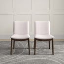 Laura Mid-Century Modern Solid Wood Dining Chair (Set of 2) Cream Linen