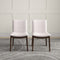 Laura Mid-Century Modern Solid Wood Dining Chair (Set of 2) Cream Linen