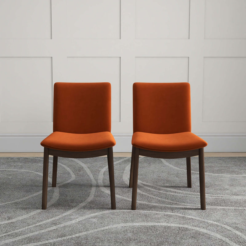 Laura Mid-Century Modern Solid Wood Dining Chair (Set of 2) Cream Linen