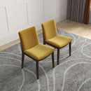 Laura Mid-Century Modern Solid Wood Dining Chair (Set of 2) Cream Linen