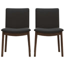 Laura Mid-Century Modern Solid Wood Dining Chair (Set of 2) Cream Linen