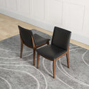 Laura Mid-Century Modern Solid Wood Dining Chair (Set of 2) Cream Linen