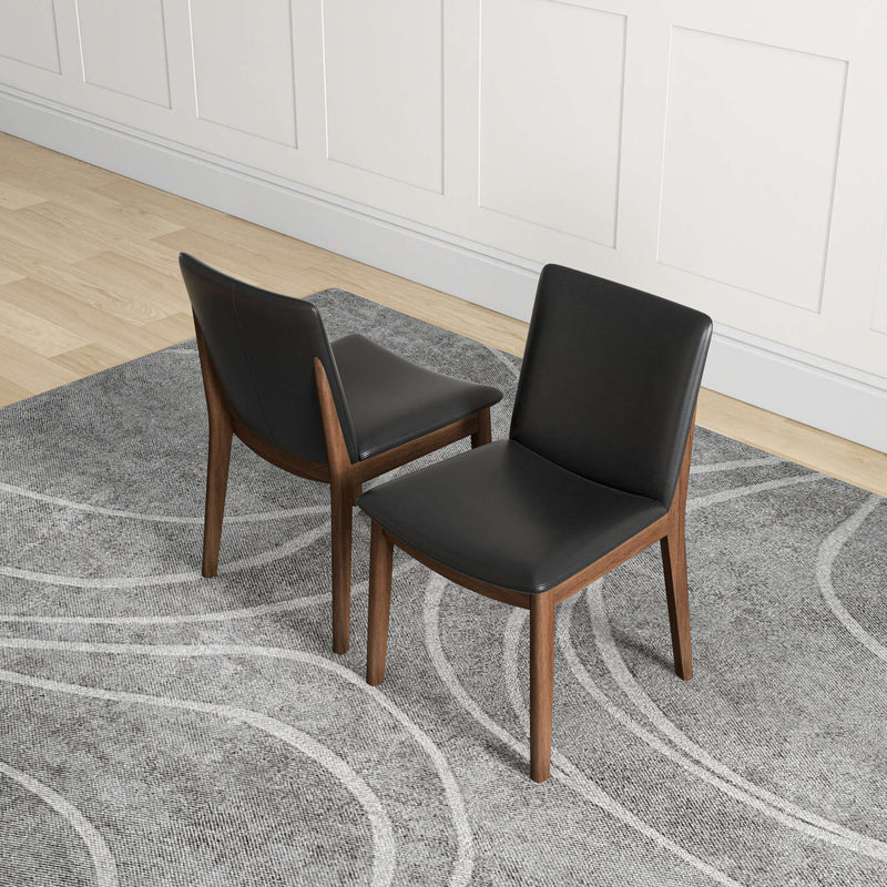 Laura Mid-Century Modern Solid Wood Dining Chair (Set of 2) Cream Linen