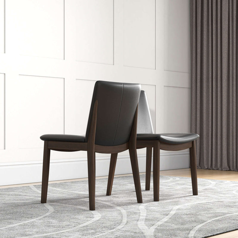 Laura Mid-Century Modern Solid Wood Dining Chair (Set of 2) Cream Linen