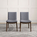 Laura Mid-Century Modern Solid Wood Dining Chair (Set of 2) Light Grey Linen