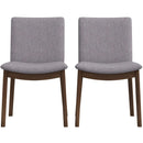 Laura Mid-Century Modern Solid Wood Dining Chair (Set of 2) Light Grey Linen