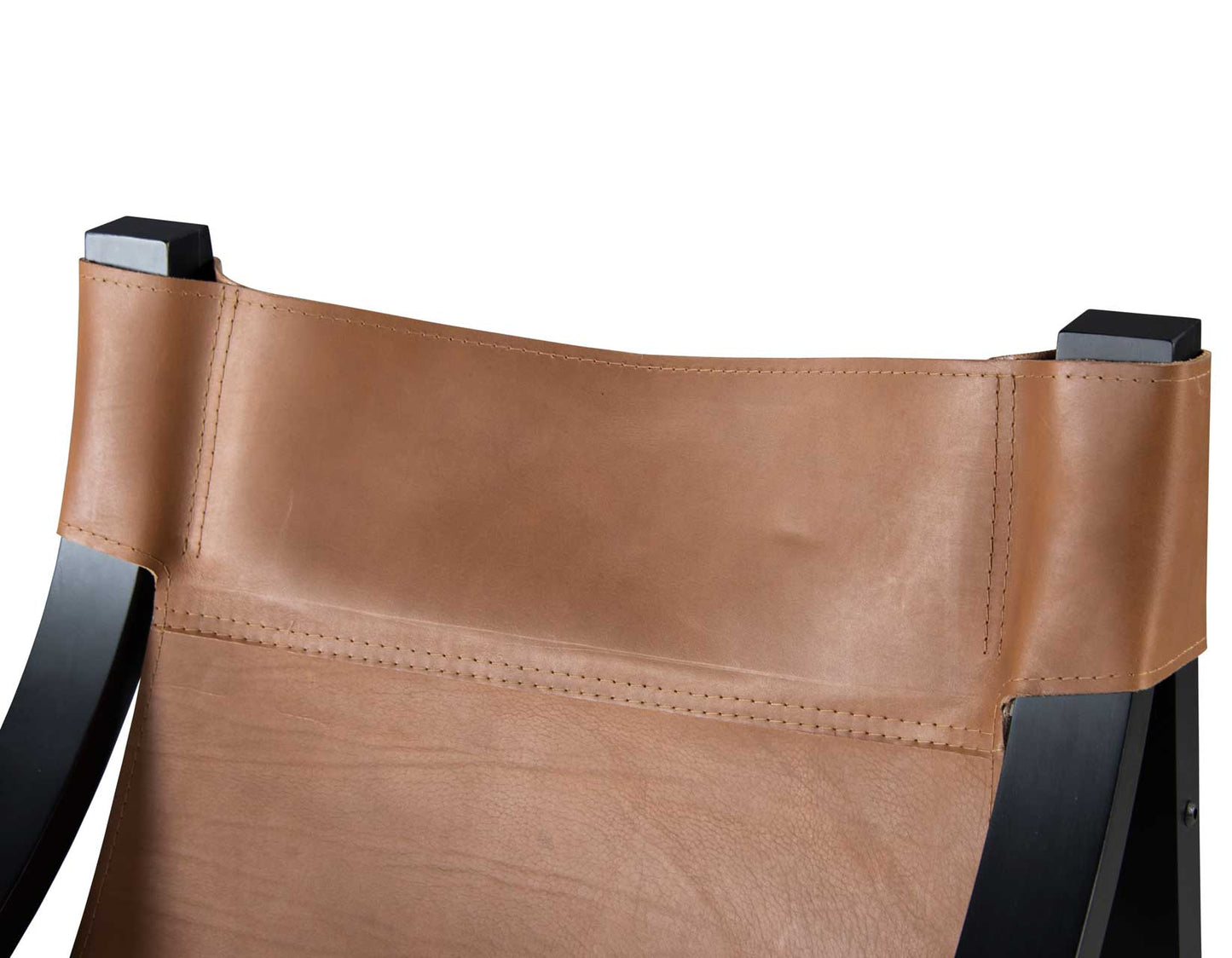 Lima Sling Chair, Natural Leather with Black Frame