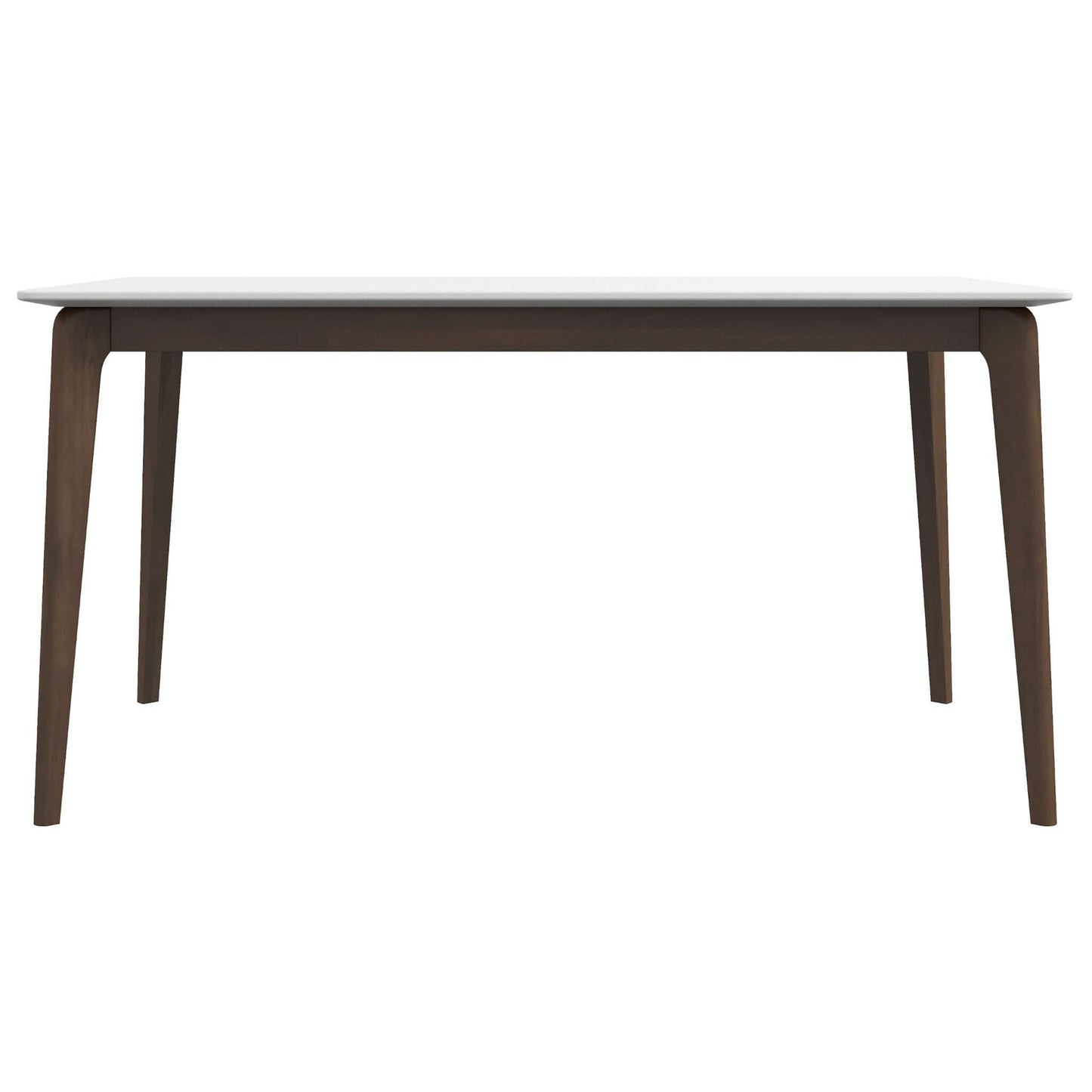 Lindsey Mid-Century Modern Solid Wood White Top Dining Table