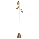 Lumina Brassed Gold Floor Lamp with Rotary Switch Triple Spots Metal Cone Base