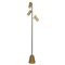 Lumina Brassed Gold Floor Lamp with Rotary Switch Triple Spots Metal Cone Base