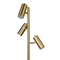 Lumina Brassed Gold Floor Lamp with Rotary Switch Triple Spots Metal Cone Base