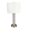 Luna Brushed Nickel Table Lamp with On/Off Switch Clear Glass Body  Metal Base